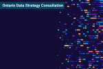 Title card for Data Strategy Consultation Resource coloured dark purple with spots of blue, yellow, and lighter purple on the right side