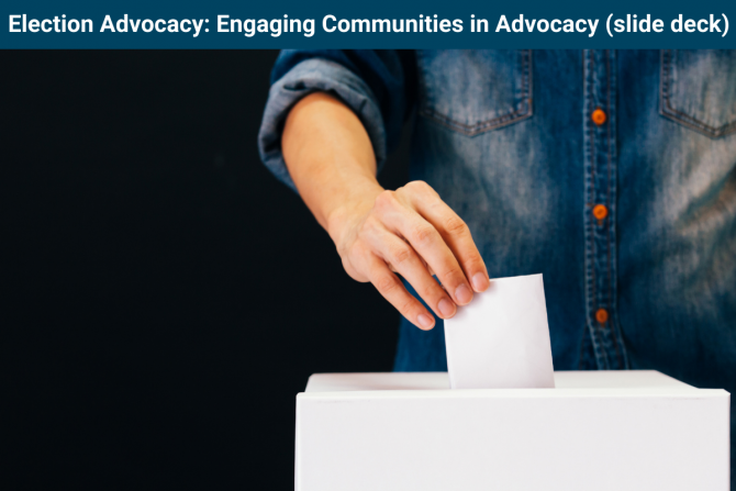 Title Card: Community advocacy slide deck